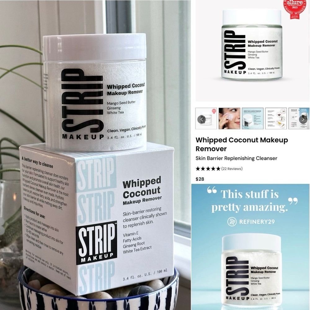 STRIP Makeup Whipped Coconut Makeup Remover Skin Barrier Replenishing Cleanser